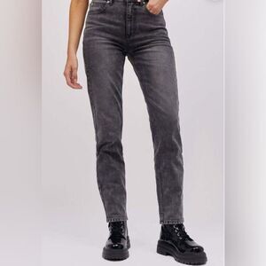 Lee x Daydreamer Women's High Rise 90’s Straight leg Jeans in washed black. 30